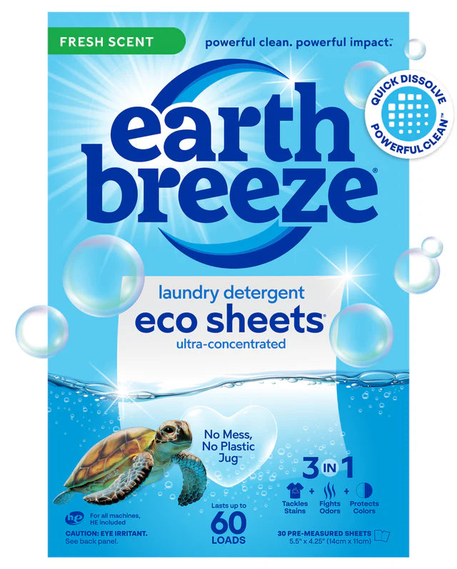 Earth Breeze Laundry Detergent Eco Sheets pack